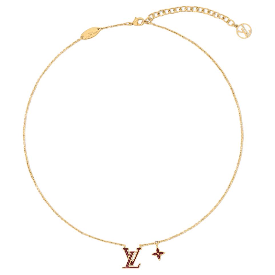 

Louis Vuitton Monogram Flower Enamel Necklace Women necklace Gold M01736 Box+Shopping Bag