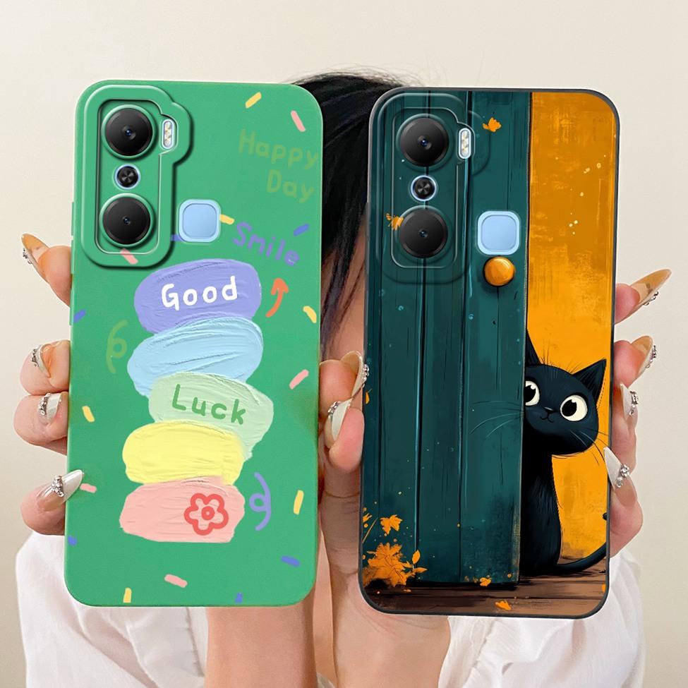 For Infinix X668C Phone Case For Infinix Hot 12 Pro Cover Silicone Cute Cat Fashion Funny Painted Casing For Inifnix Hot 12 Pro