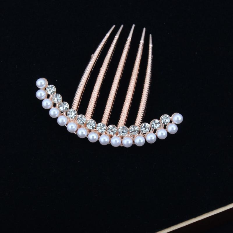 Pearl Alloy Comb Hairpin Hairpin Simple Hair Comb Temperament Hair Flower Hairpin Female Ball Head Hairpin Hair Accessories