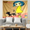 Coraline Print Tapestry, Backdrop, Easy Setup, Ideal for Bedroom, Office & Living Room, with Aesthetic Wall Hanging Decor.