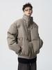 Men's American-Style Winter Warm Cotton Jacket, Loose Fit, Short PU Leather, Padded, Niche Design.