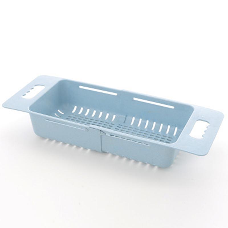 Adjustable Dish Drainer Sink Drain Basket Washing Vegetable Fruit Plastic Drying Rack Kitchen Accessories Storage Organizer Tool