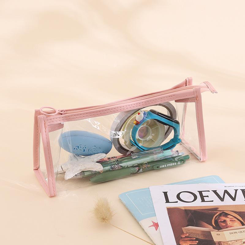 Transparent Zipper Pencil Case, Portable Travel Makeup Brush, Adult Multifunctional Storage Box, Convenient and Practical