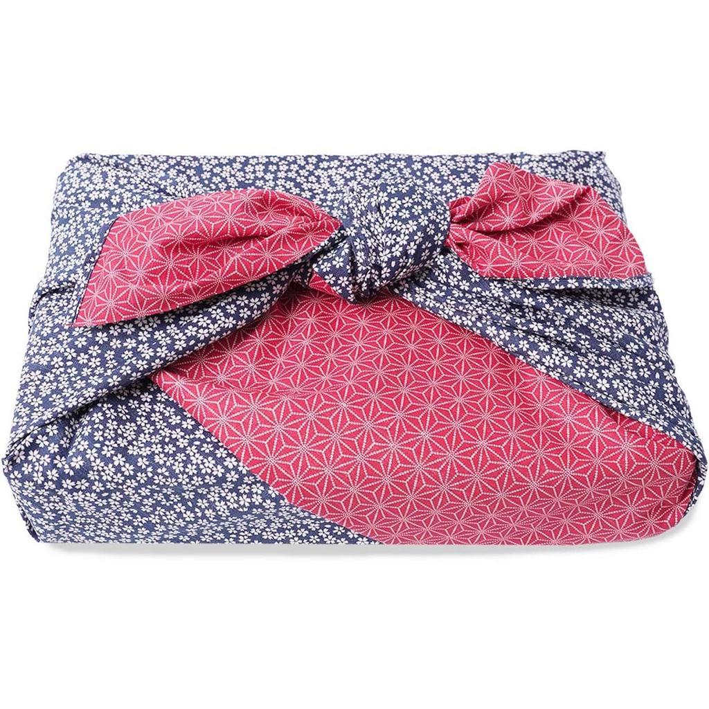 Used Furoshiki, Reversible Furoshiki, 100% Cotton, Large Size, Three Widths, Cherry Blossom Pattern, Japanese Pattern, Stylish, Cute, Small Cherry