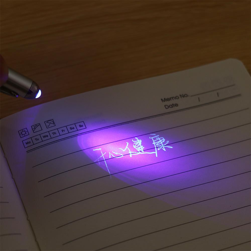 With UV Light Colorless 2 in1 Ballpoint Pens Invisible Ink Pen Luminous Light Pen Magic Spy Pen