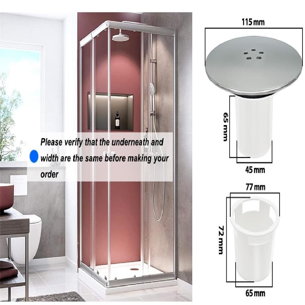 Shower Drain Cover, Chrome, 90mm/115mm, Modern, ABS Plastic And Metal, Removable Top, Fast Flow