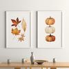 Zucche Carine Foglie d'Autunno Stampe su Tela ad Acquerello Ciao Autunno Poster per Parete per Soggiorno Moderno Decorazioni per la Casa di Halloween
