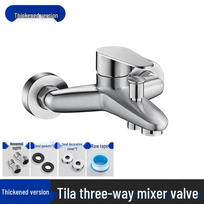 Трехфункциональный душевой смеситель из нержавеющей стали с скрытым смесителем горячей/холодной воды