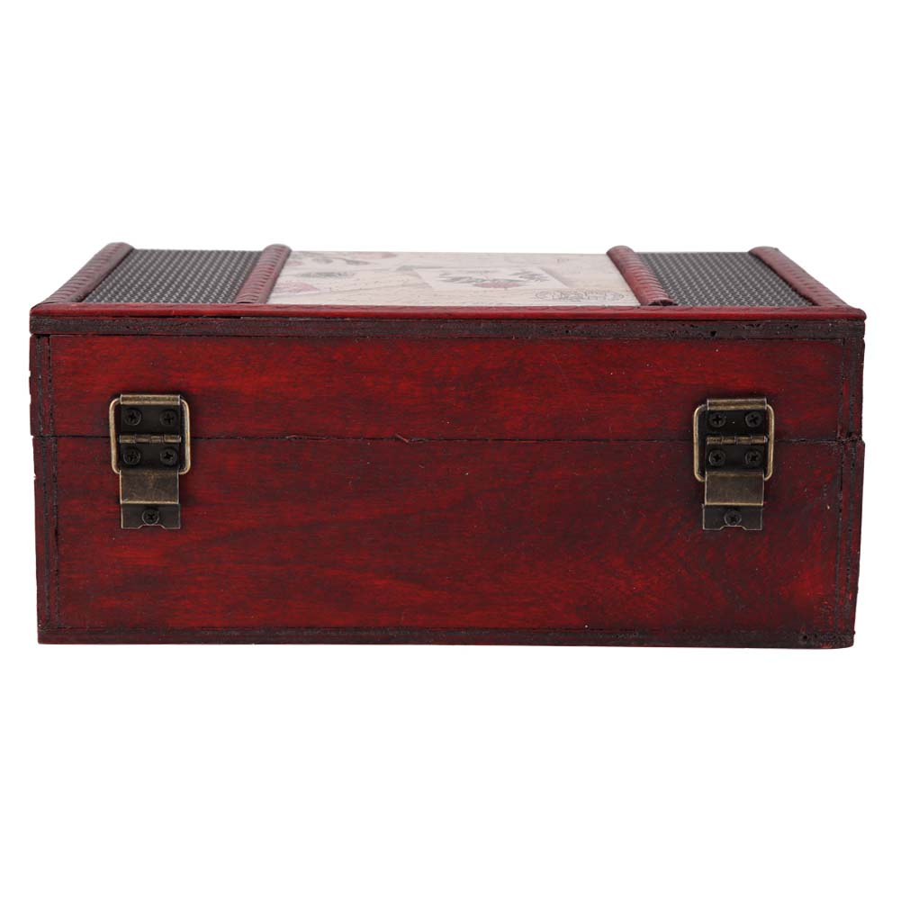 Vintage Wooden Jewelry Storage Box Handmade Wooden Decorative Book Box(Stamp)