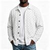 Veste chemise décontractée en tissu pour homme avec col à revers et fermeture boutonnée simple