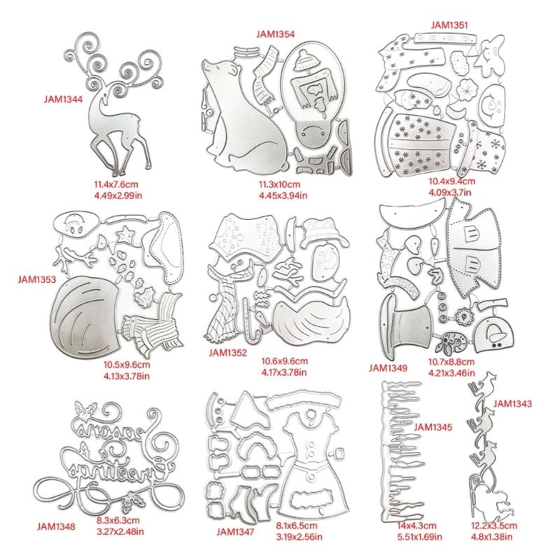 Christmas Series Die Cuts Stencils Template Molds Christmas Sleigh Metal Cutting Dies for Album Scrapbooking Decorations