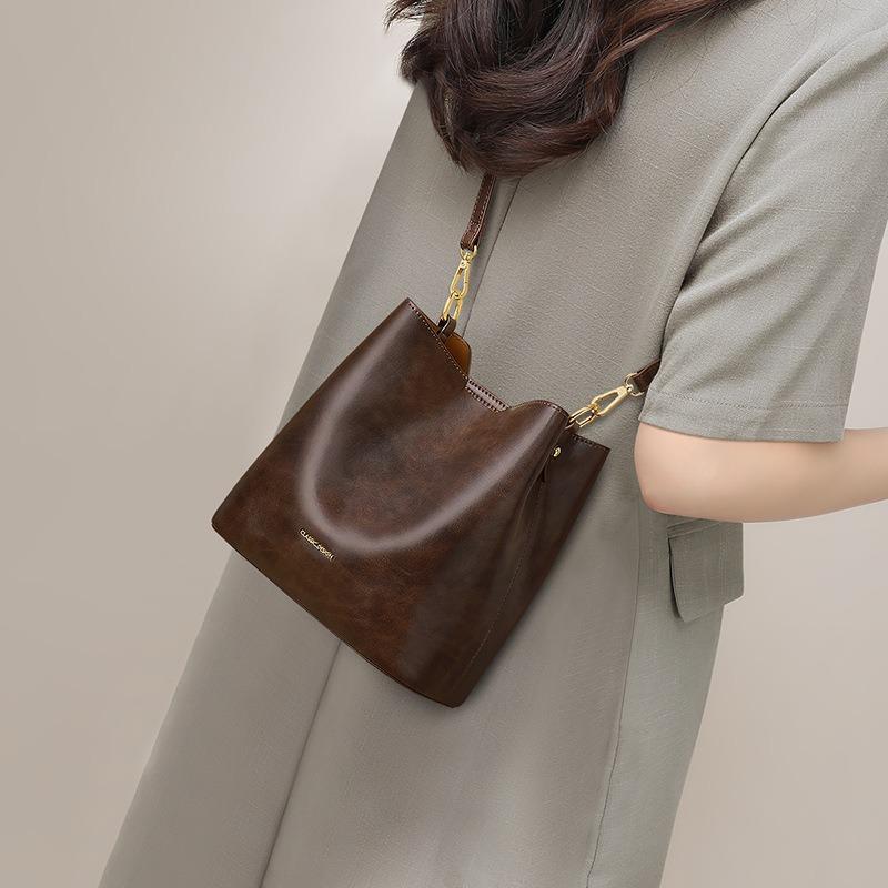 Eimer Tasche Damen neue Damen Tasche Herbst und Winter Schulter Umhängetasche modisch große Kapazität Retro Handtasche