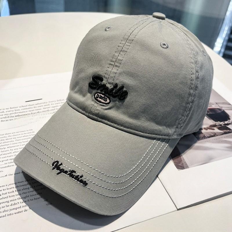 Embroidered Letter Baseball Cap With Sun Protection For Casual Outdoor Wear