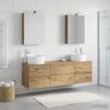 5 Piece Bathroom Furniture Set Artisan Oak Engineered Wood & Glass