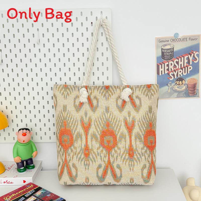 Mandala Canvas Shoulder Bag With Embroidery For Daily Use