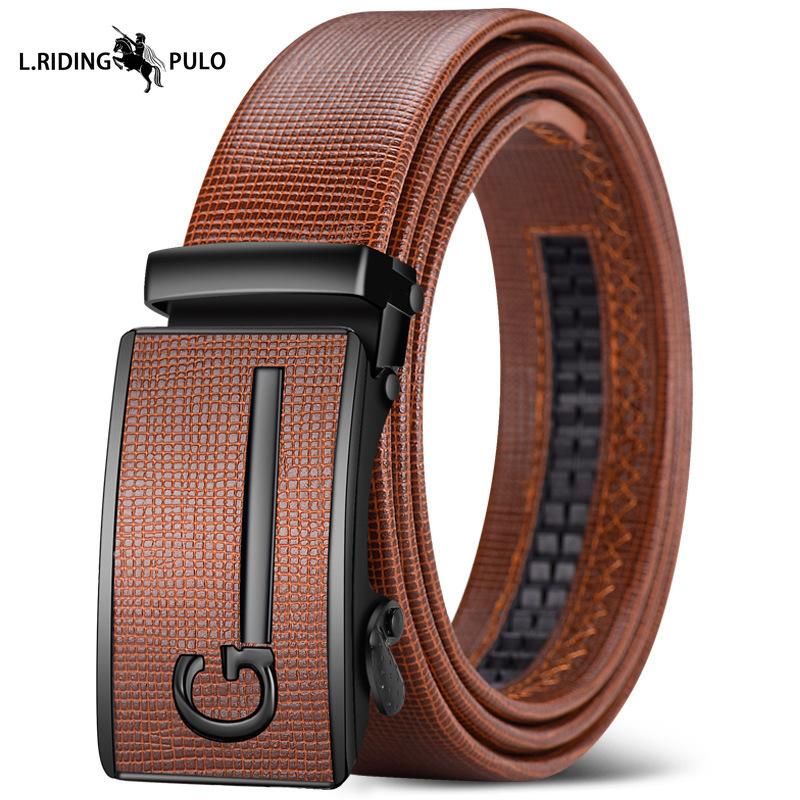 

Мужской кожаный ремень Высококачественная автоматическая пряжка Универсальный простой ремень 120cm