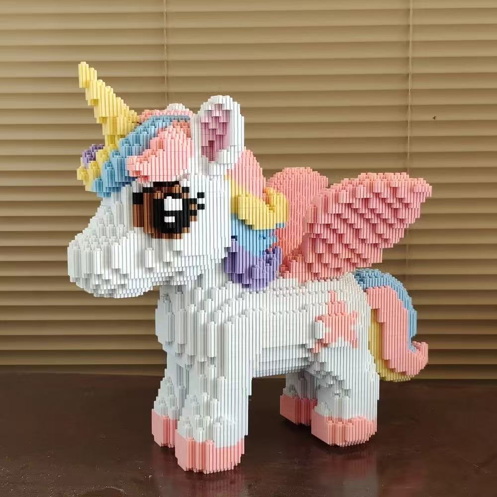 3D Animal Large Heavy Unicorn Micro Diamond Building Block Small Particle Brick Toys Children's Birthday Gifts Home Ornament