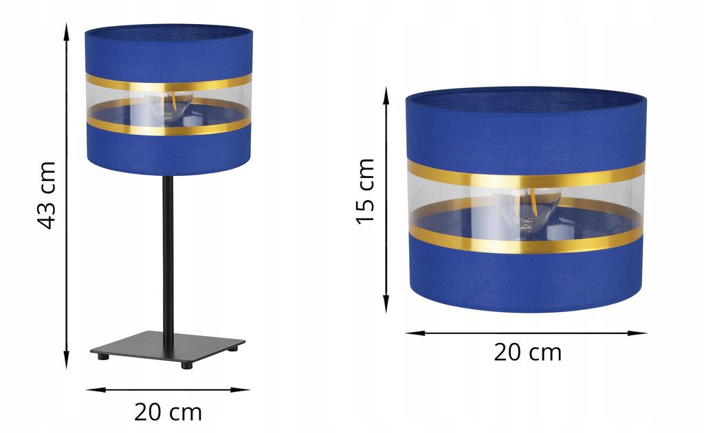 Night Table Lamp, Elegant Gold Lampshade, 20 Cm