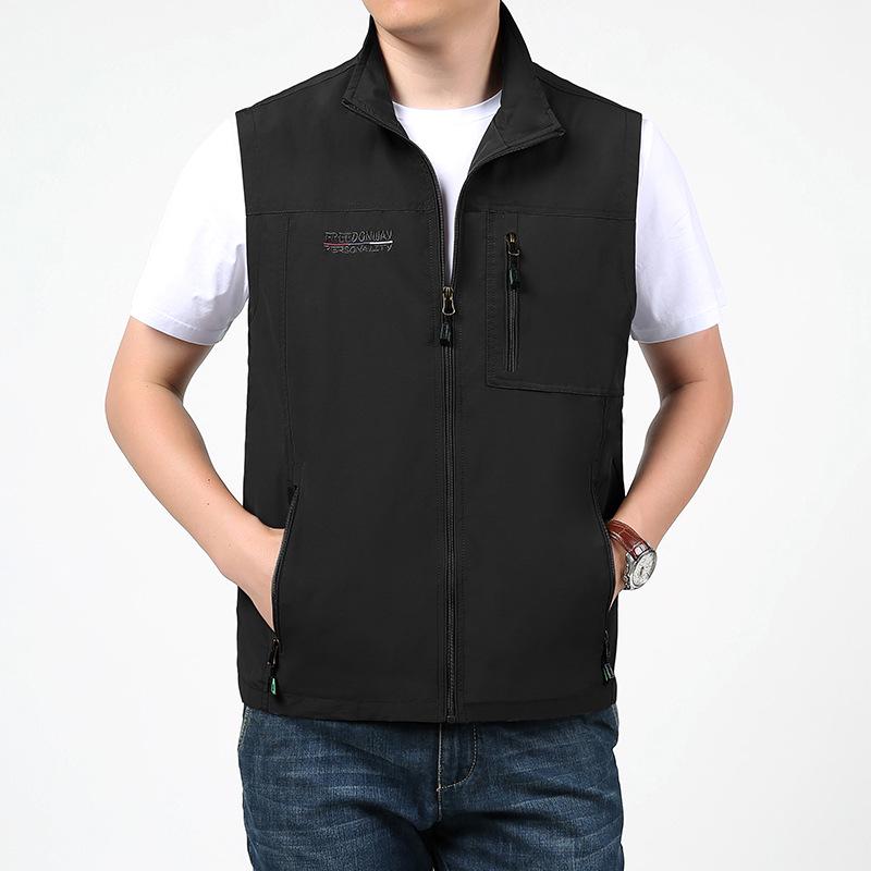 Men's Double-Sided Plush Thickened Vest, Stand-Up Collar for Outdoor, Custom Logo.