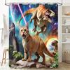 Creative Dinosaur Cat Pattern Waterproof Mold-proof Shower Curtain Home Decor Unique Design Stylish Bathroom Item Elevate Space