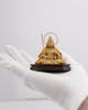 Tiny Buddha Benzaiten Seated Statue Benzaiten Buddha Statue Figure Wood Carving Ornament Benzaiten ZA 6.8cm (Wooden Boxwood, Gold-dust Finish) - (GSB