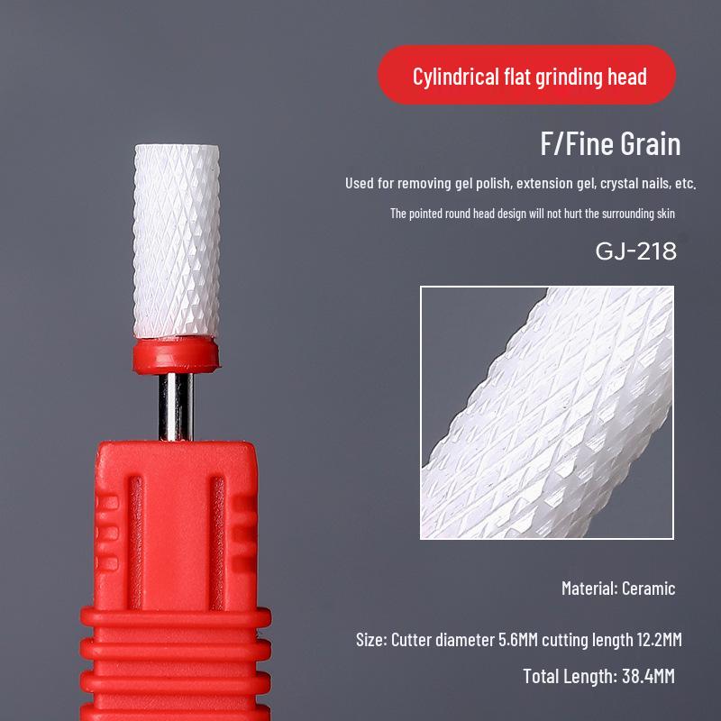 Ceramic Nail Art Grinding Head for Nail and Dead Skin Removal - Non-Heating Replacement Drill Bit.