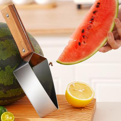 Wassermelonenschneider aus Edelstahl mit Schutzhülle, leicht zu reinigen, Obstschneider, Melonenschneidewerkzeug für Küche, Zuhause, Bar, Party
