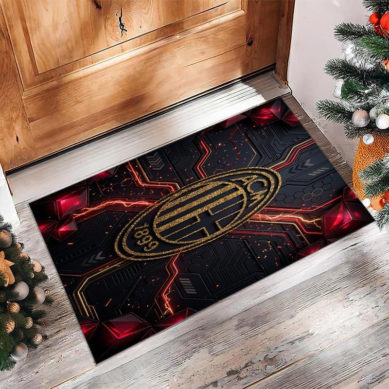 AC Milan Printed Flannel Area Rug Non Slip Soft Polyester Floor Carpet Indoor Decor Mat for Bedroom Living Room Sofa Game Room Home Decoration