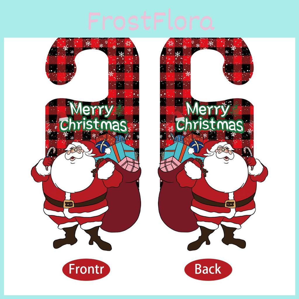 Door Handle Christmas Hanger Decorations With Cartoon Santa Design Claus