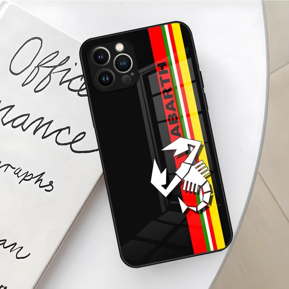 ABARTH Italy Car Phone Case for Iphone 16 15 14 12 11 13 Pro Max Mini X Xr Xs Se 8 Puls glass Cover