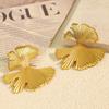 Literary Style Ginkgo Biloba Earrings Niche Design Gold Leaf Stud Earrings Winter Must-have
