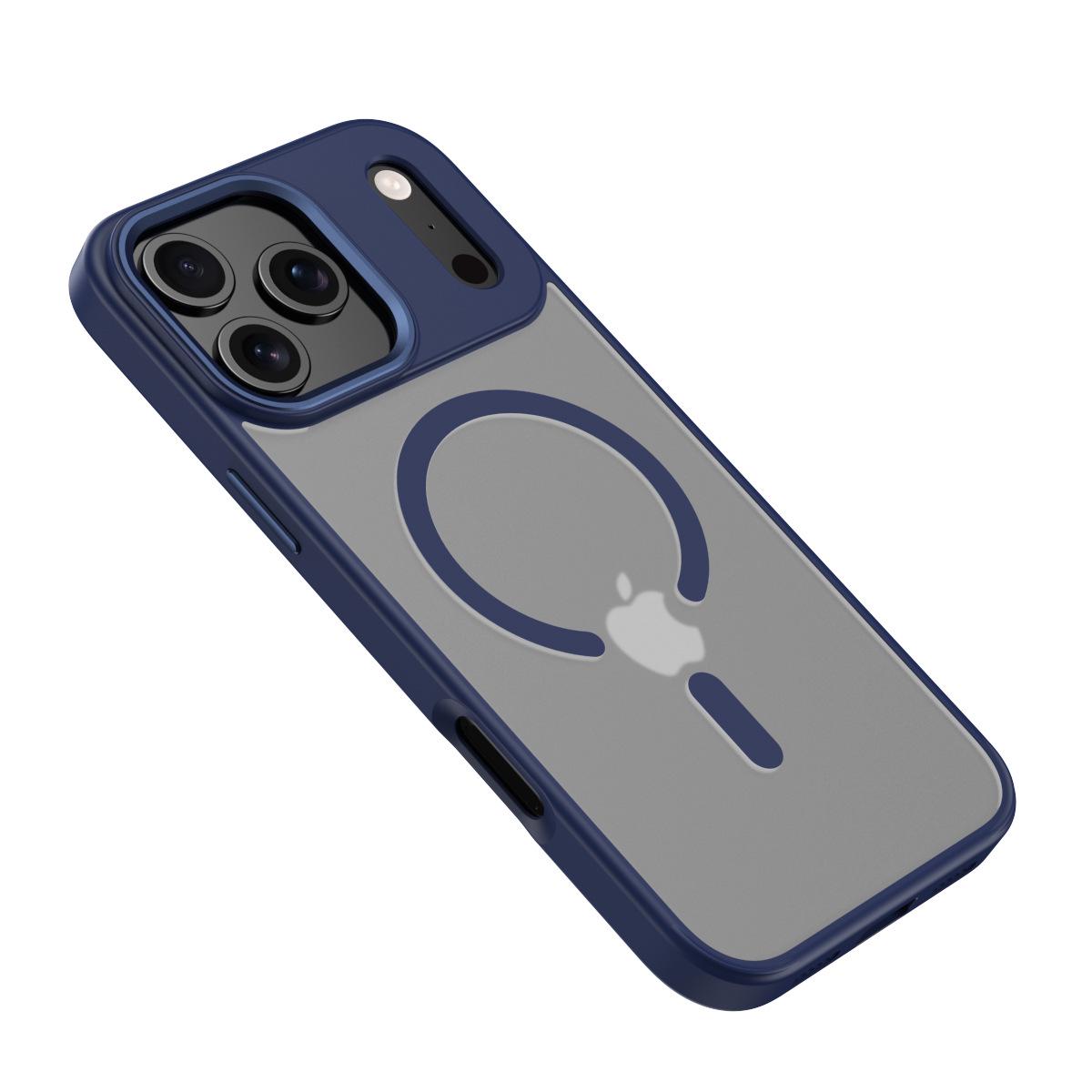 

Высококачественный защитный магнитный чехол для iPhone 17 Pro Max с покрытием, имитирующим кожу Apple 16 iPhone 17 Pro Max королевский синий