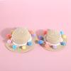 Adjustable Pet Sun Hat With Pearl Flower Lace Bow Daisy Pom Cats Dogs Fashion Accessory
