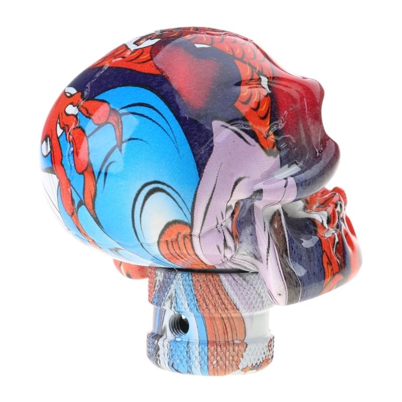 Skull Shape Gear Shift Knob Resin Mixed Pattern Manual Shifter Handle Universal Suitable For Car Modification Accessory