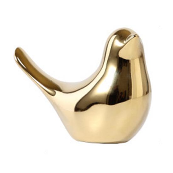 Wear-resistant Bird Decor Ceramic Statues, Modern Gold Decoration, Nordic Style Multi-size Ornaments Figurine for Home Office Desktop Gilded
