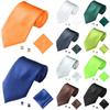 Men's Fashion Solid Color Suits Ties Necktie Cufflinks Hanky Set Tuxedo Suit