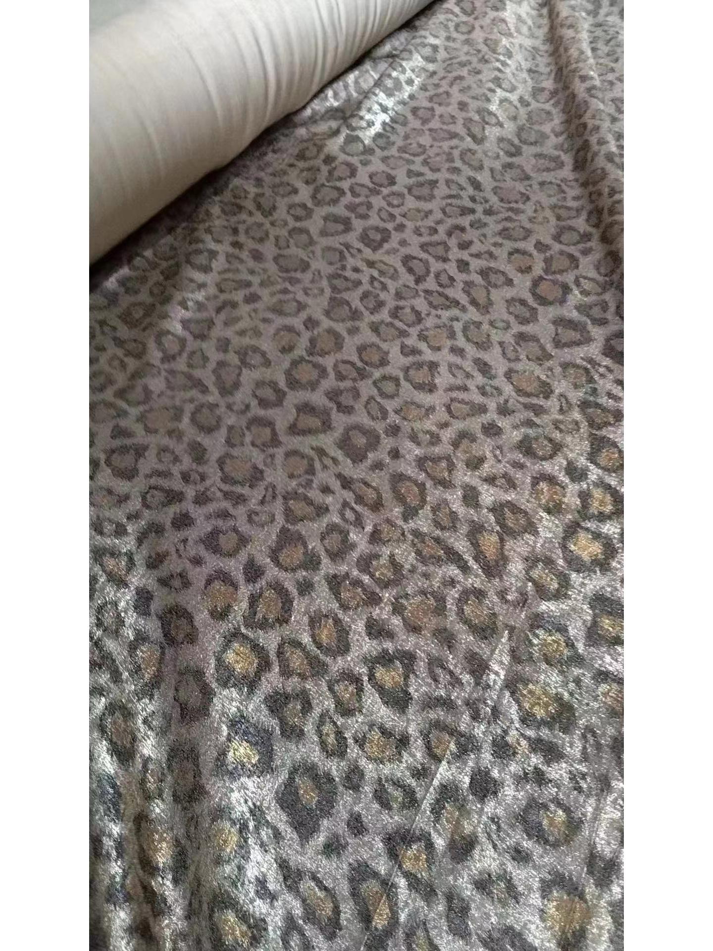 Leopard Print Velvet Silver Dress Fabric for Women s Stage Performance Wear