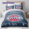 Name Custom Detroit Pistons Logo Pattern Bedding Set Quilt Cover Pillowcase Home Decor Gift (1 * Duvet Cover + 2 * Pillowcase, Without Core)