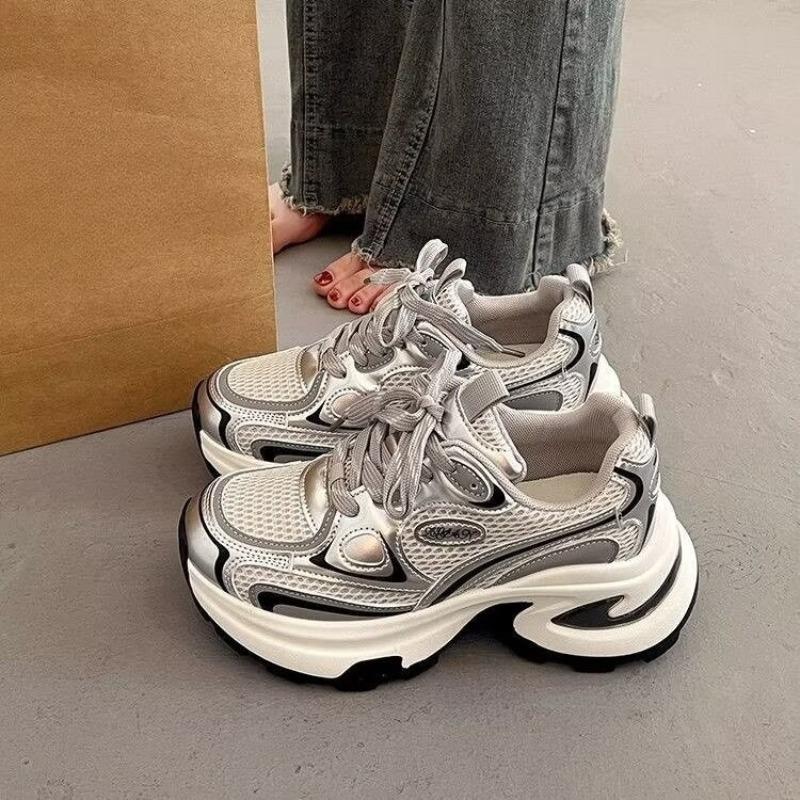 Versatile Women s Shoes, Breathable Sports Shoes 35 серебряный
