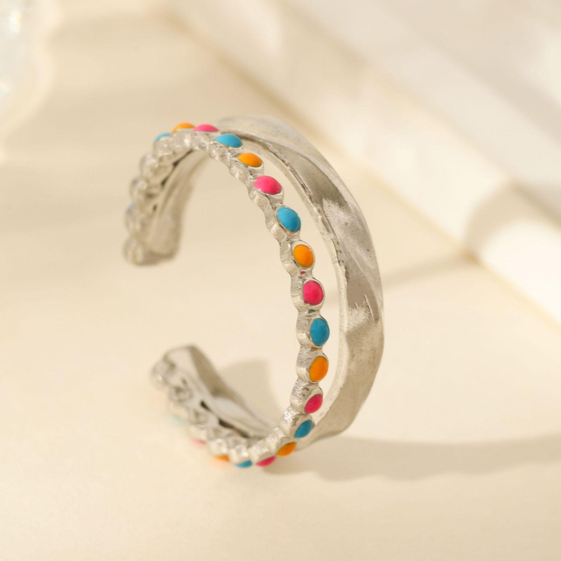 

Elegant 18k Gold-Plated Stainless Steel Adjustable Ring for Women - Minimalist European & American Style