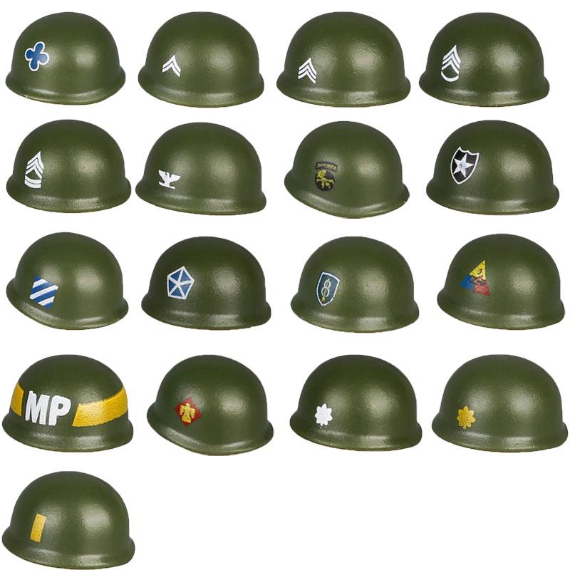 Military Figure MOC Building Block Accessories Vest Equipment Soviet American Soldier Helmet Hat Kit Mini Brick Toy Gift K48