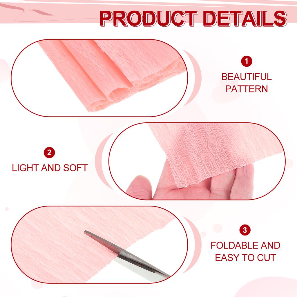 2pcs 230x50cm Crepe Paper Rolls Origami Crinkled Crepe Paper for Various Large Hanging Party Backdrop DIY Decoration DIY