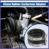 45mm ID Black Carburetor Adapter Inlet Intake Pipe Boot Interface w Clamps