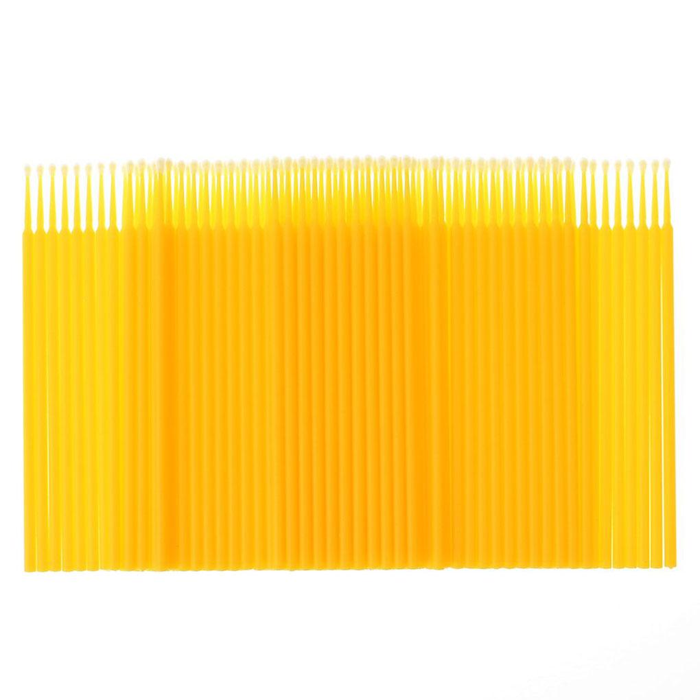 

100 шт. Микротампоны для ресниц Использование Аппликатор-кисточка для наращивания ресниц Инструменты для макияжа жёлтый