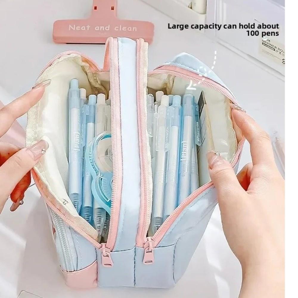 Large Capacity Stationery Storage Bag Multi-layer Pen Pencil Case Pencil Bag  Art Supplies Storage