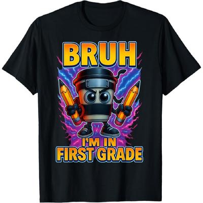 Bruh I'm In First Grade Italian Brainrot Back To School Boys T-Shirt