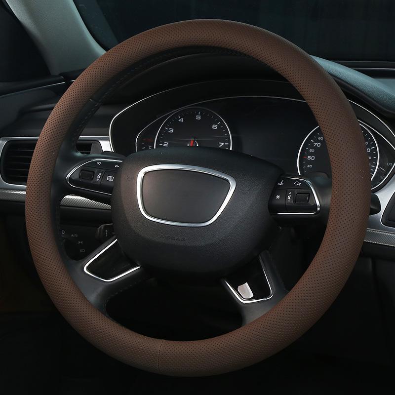 Breathable Leather Car Steering Wheel Protector Cover