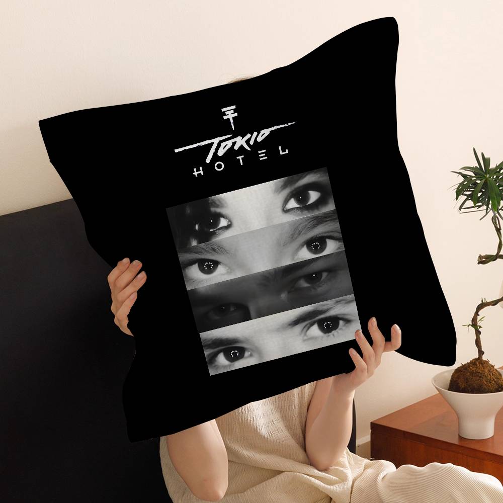 German Rock Band Retro T-Tokio Band H-Hotel Cushion Cover Inches Farmhouse Decor Home Throw Pillow Covers for Couch Decorations
