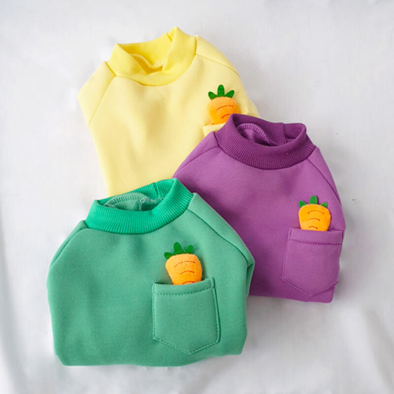 

Carrot Man-to-Man Dog Clothes Winter T-shirt Indoor Wear Yellow