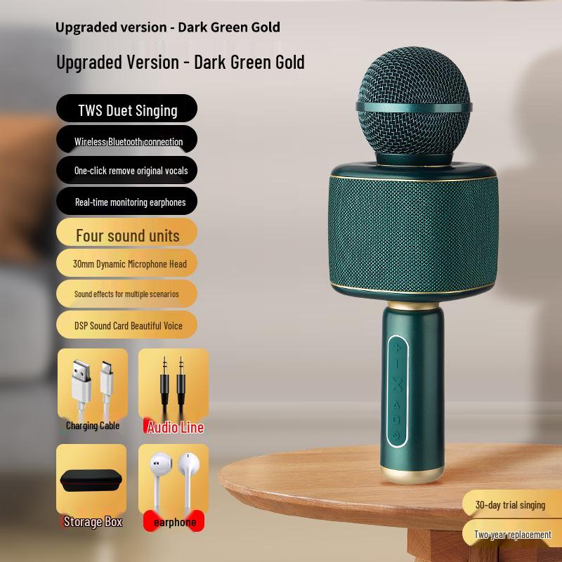 2025 KTV Microphone Speaker with Sound Card for Home Use – Universal Compatibility with Mobile Phones, TVs, and More